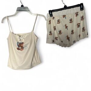 YesStyle Beige Teddy Bear Pajama Set